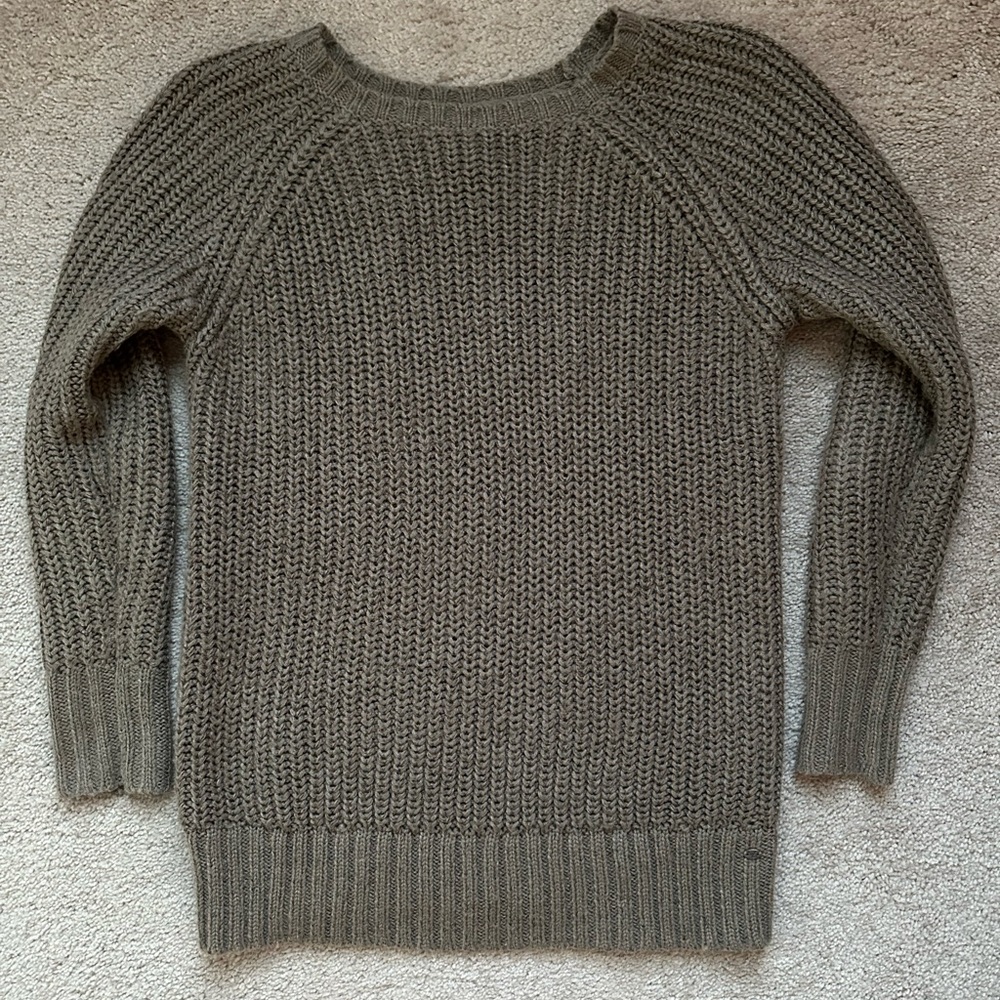 American Eagle Outfitters Tan Jegging Crew Neck Sweater